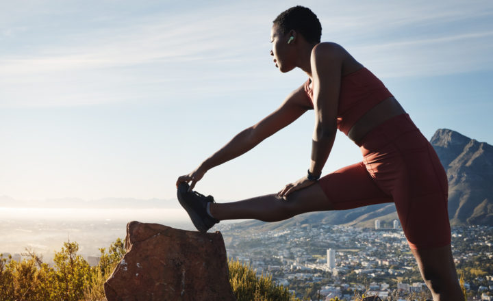 woman stretching before exercise