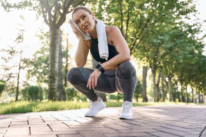 female runner thirsty and in need of hydrating ingredients